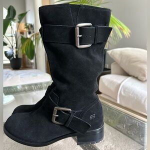 Sketchers Lunacy Black Leather Suede Buckle Engineer
Boots Women's size 8